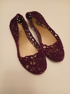 Vivienne Westwood+Melissa Purple Laser-Cut Flat Loafers